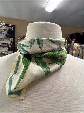 Curious Prints 100% Silk Gardening Print Silk Scarf 18" x 18" Small Silk Scarf